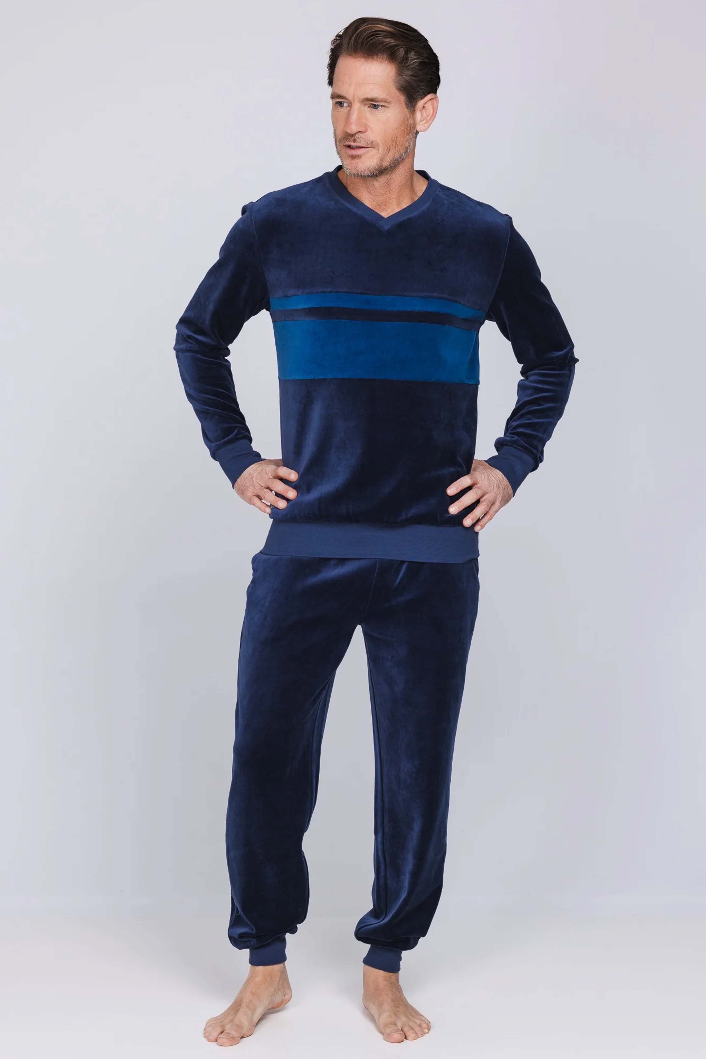 Pastunette pyjama velours blauw-blue